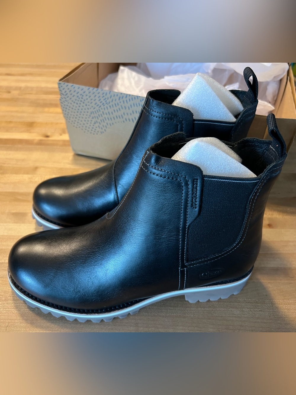 Chaco Women’s Black Leather Chelsea Boots - Picture 2 of 5
